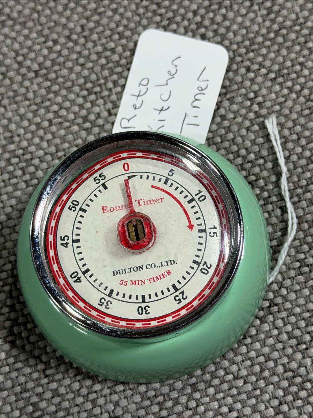 Vintage mint green Dulton kitchen timer, magnetic